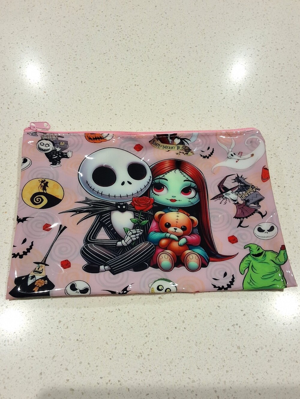 Nightmare Before Christmas Jack & Sally Waterproof Zipper Pouch Cosmetic Bag